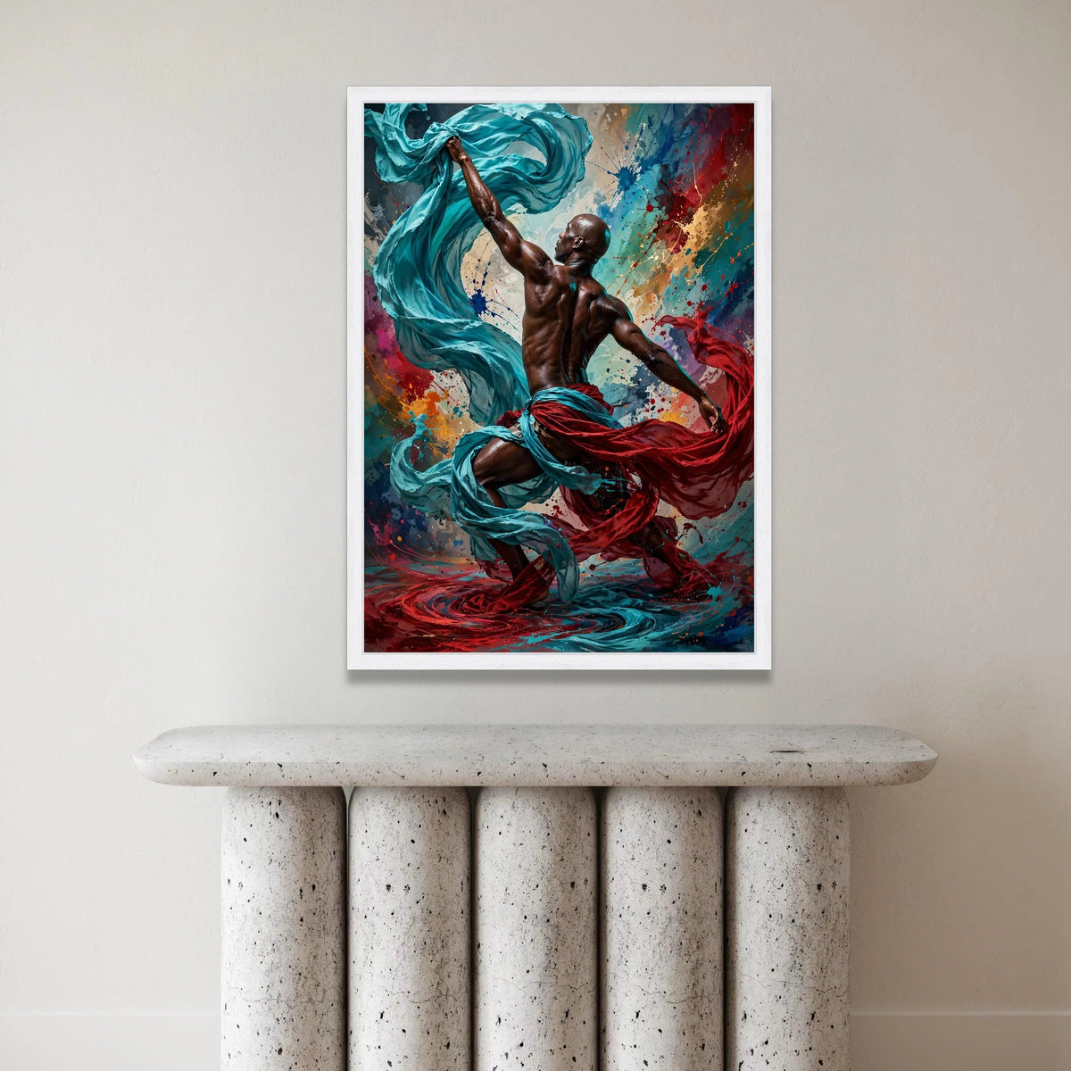 Dynamic Dance Pose Canvas, Abstract Motion Art, Color Splash Wall Art, Energetic Home Decor, Contemporary Canvas Print Canvas Print Art