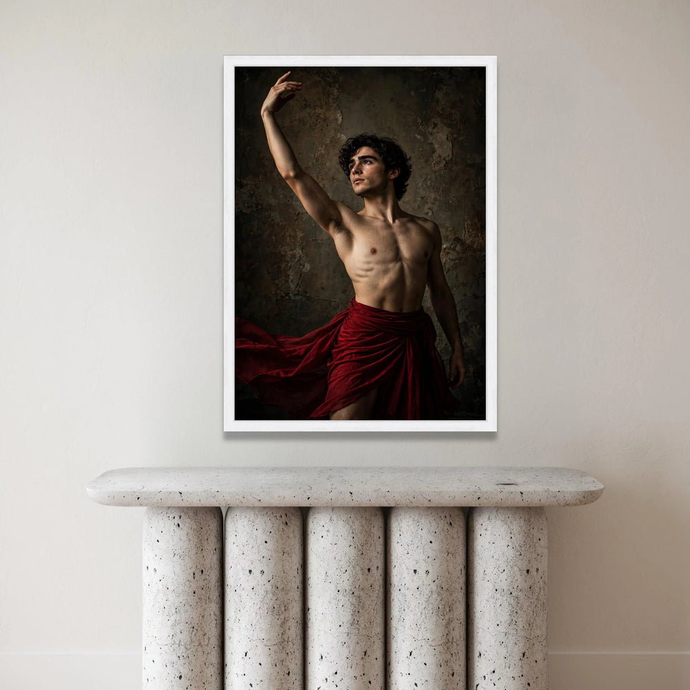 Elegant Male Ballet Dancer Canvas, Artistic Dance Pose Wall Art, Dramatic Performance Decor, Modern Figurative Canvas for Canvas Print Art