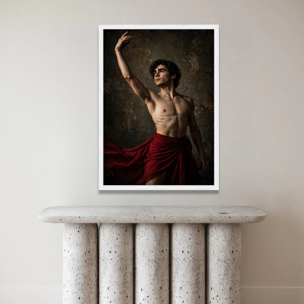 Elegant Male Ballet Dancer Canvas, Artistic Dance Pose Wall Art, Dramatic Performance Decor, Modern Figurative Canvas for Canvas Print Art