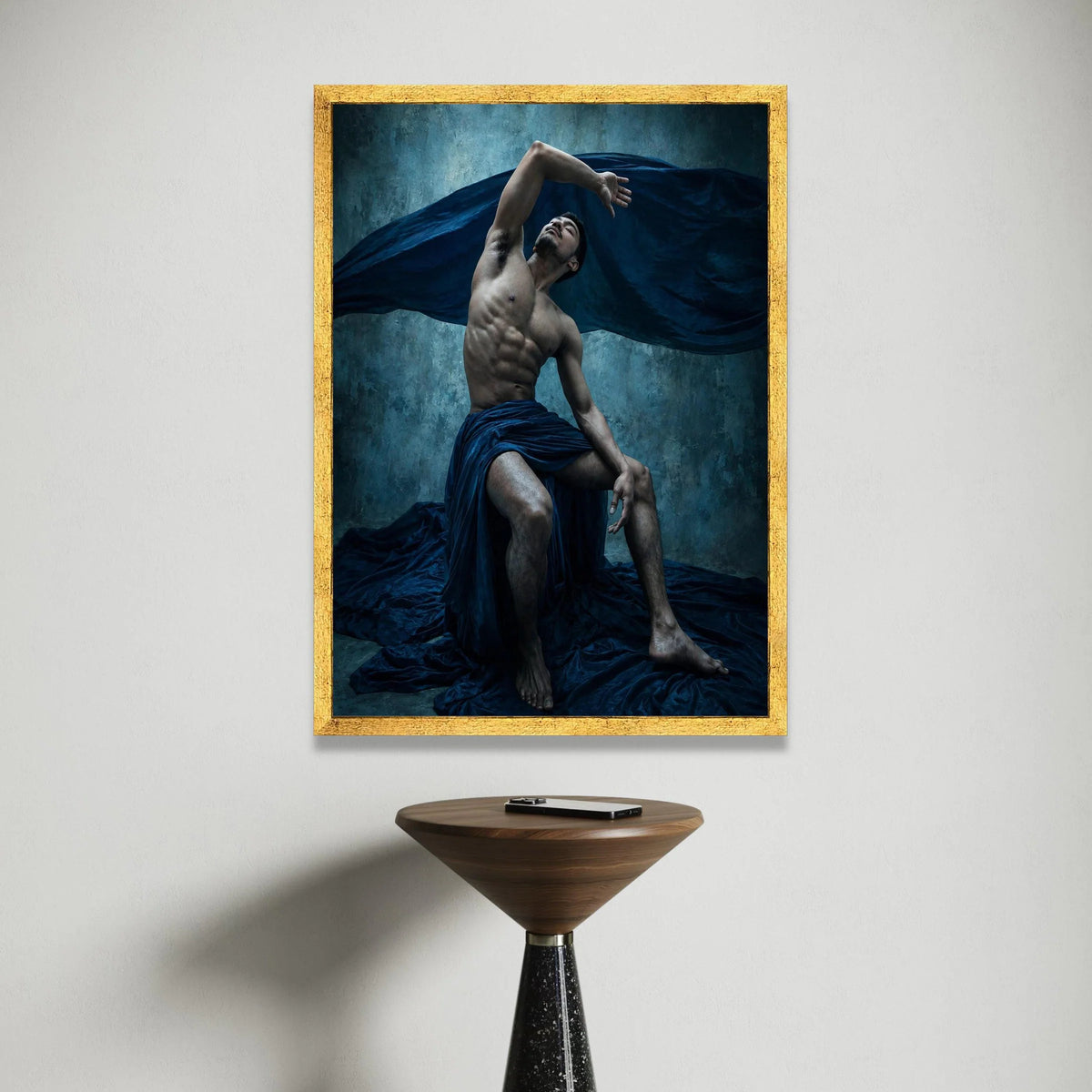 Dynamic Male Dance Pose Canvas, Contemporary Art Print, Abstract Movement Wall Art, Modern Figure Study, Dramatic Home Canvas Print Art