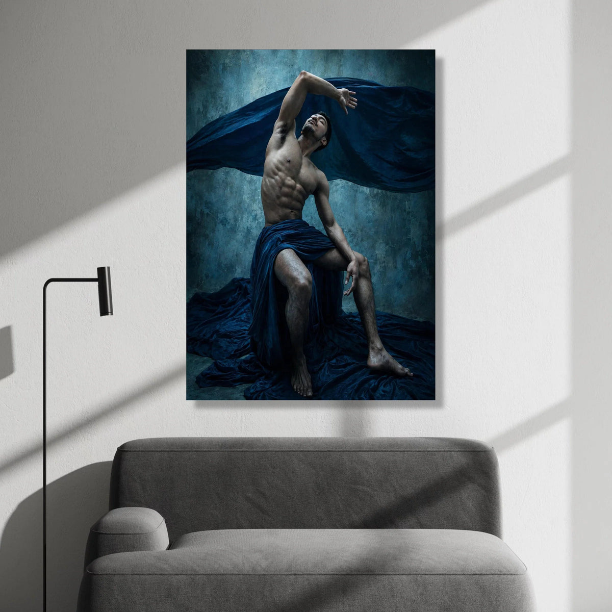 Dynamic Male Dance Pose Canvas, Contemporary Art Print, Abstract Movement Wall Art, Modern Figure Study, Dramatic Home Canvas Print Art