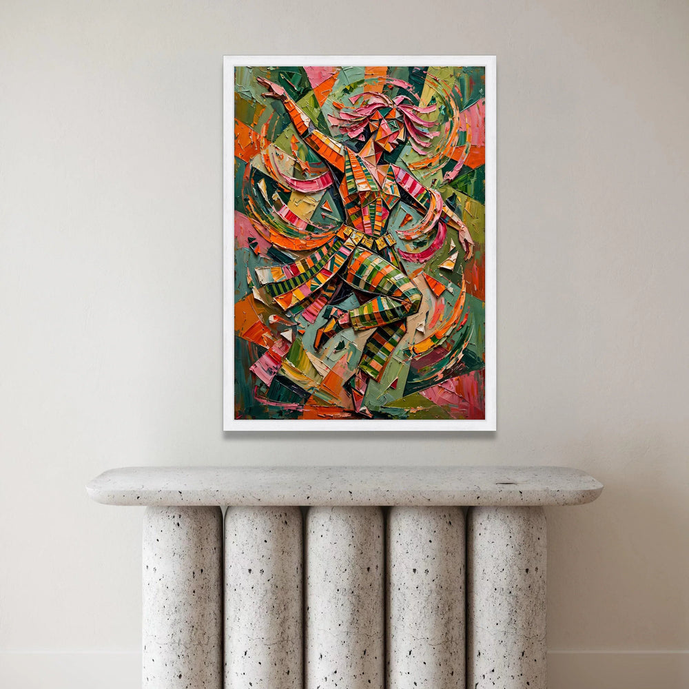 Vibrant Dancer Motion Canvas, Colorful Abstract Figure Wall Art, Modern Expressionist Home Decor, Energetic Dance Design Canvas Print Art