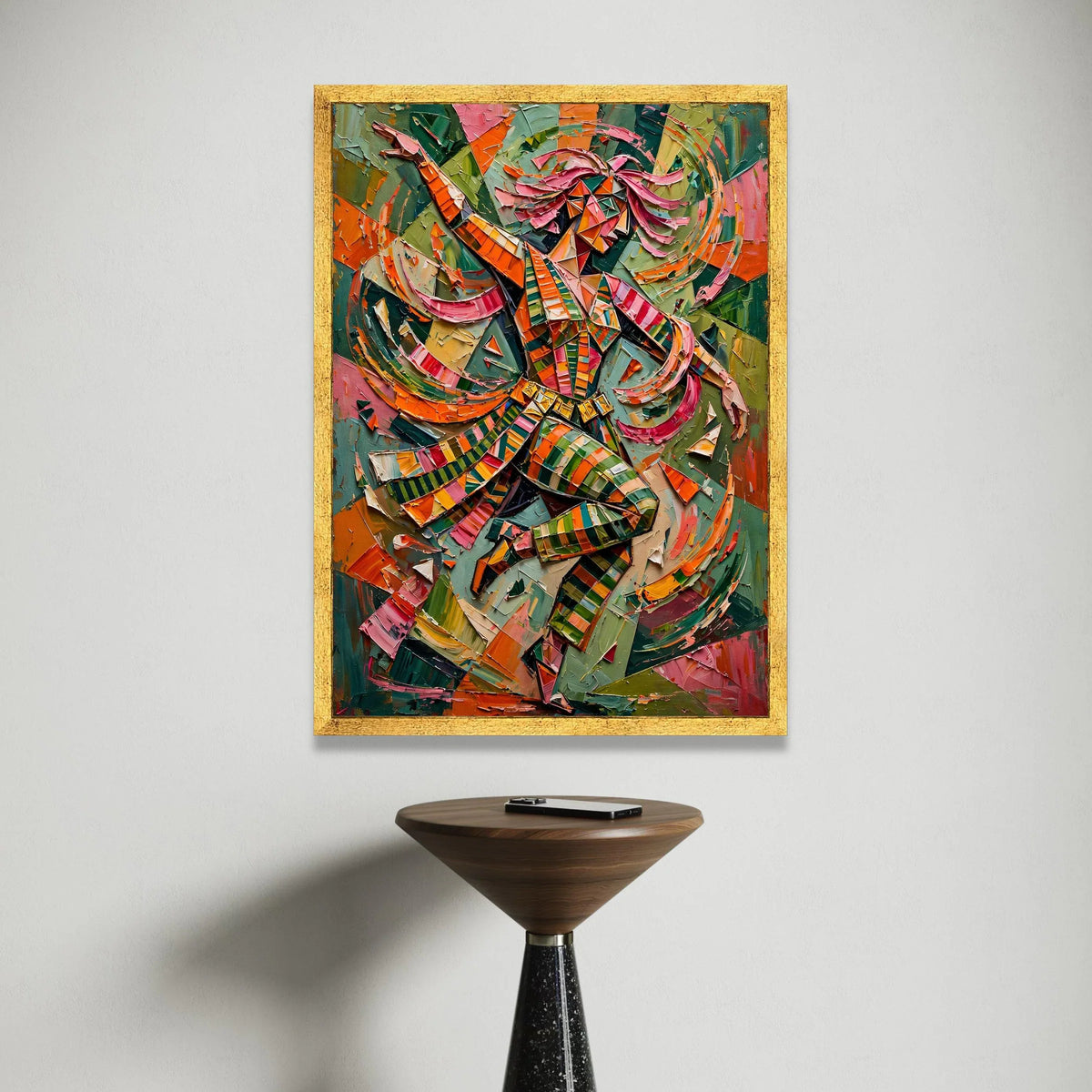 Vibrant Dancer Motion Canvas, Colorful Abstract Figure Wall Art, Modern Expressionist Home Decor, Energetic Dance Design Canvas Print Art