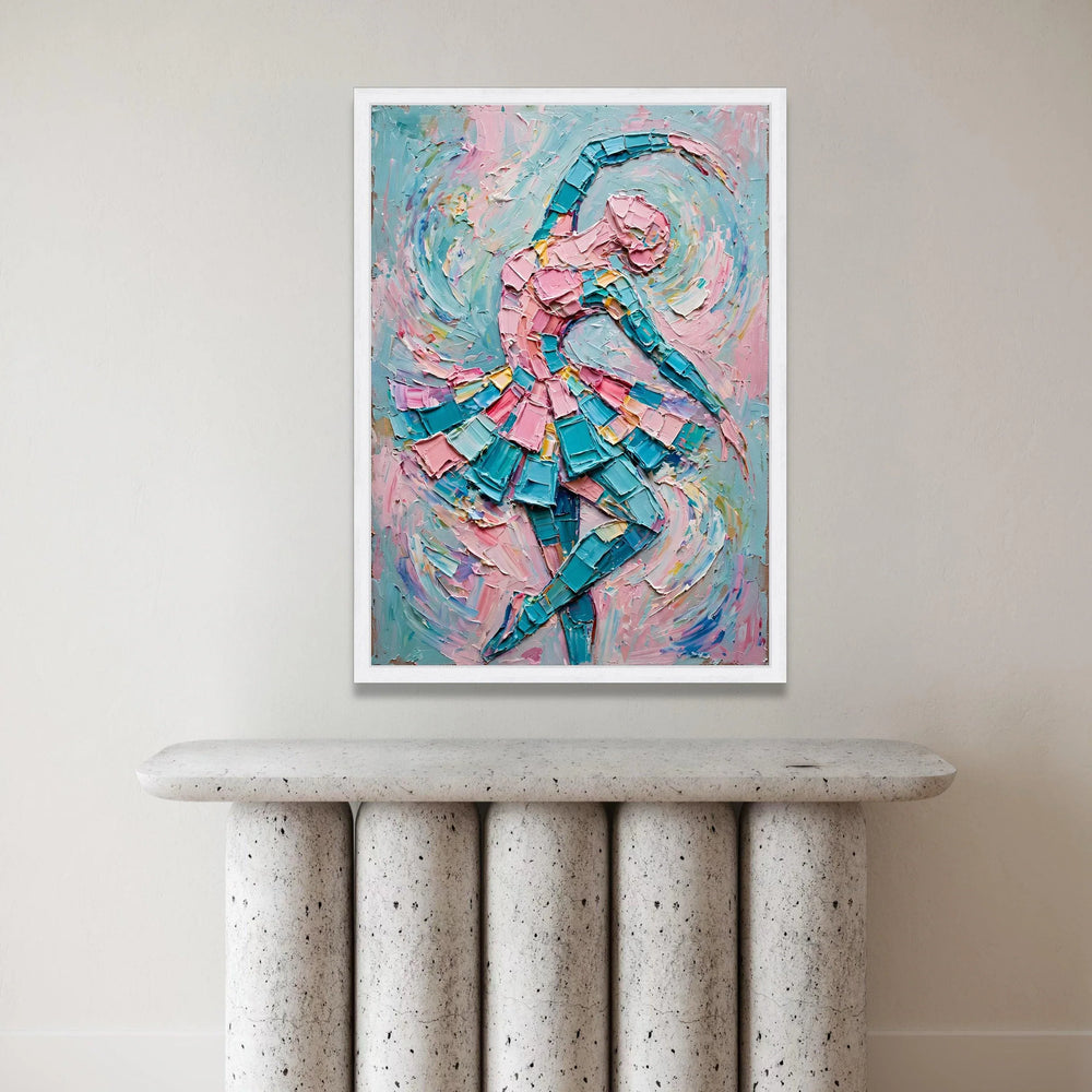 Graceful Ballerina Dance Canvas, Abstract Ballet Wall Art, Colorful Movement Painting, Modern Dancer Canvas Decoration Canvas Print Art