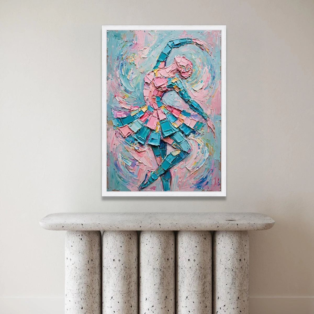 Graceful Ballerina Dance Canvas, Abstract Ballet Wall Art, Colorful Movement Painting, Modern Dancer Canvas Decoration Canvas Print Art
