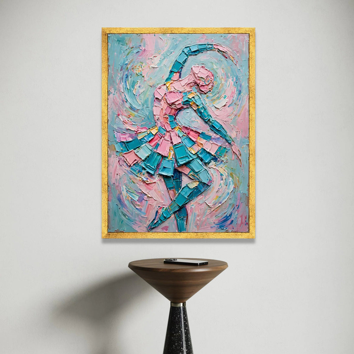 Graceful Ballerina Dance Canvas, Abstract Ballet Wall Art, Colorful Movement Painting, Modern Dancer Canvas Decoration Canvas Print Art