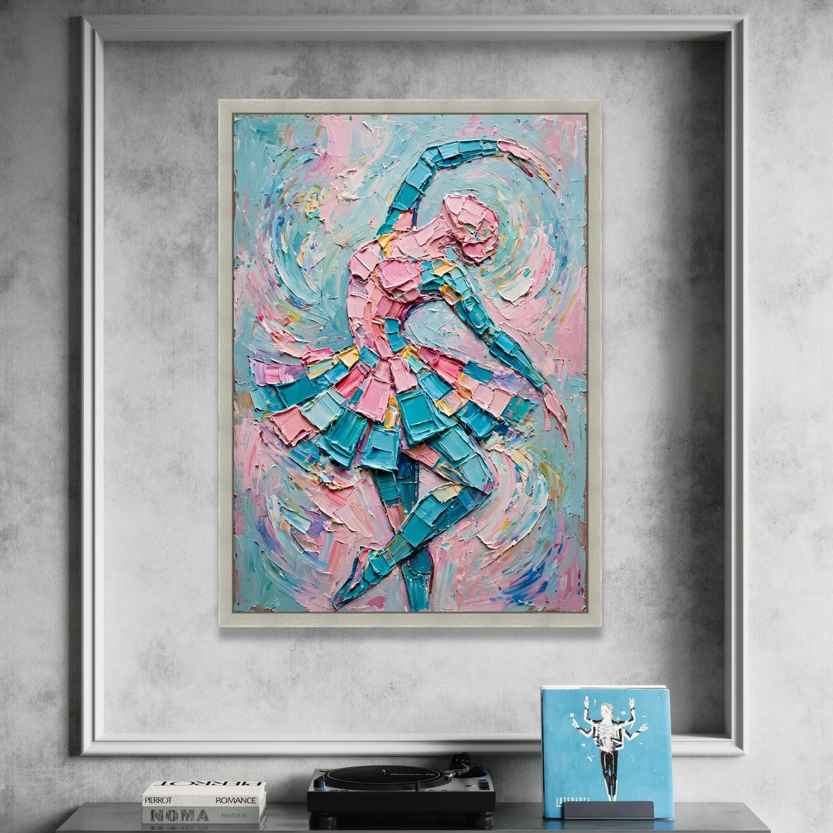 Graceful Ballerina Dance Canvas, Abstract Ballet Wall Art, Colorful Movement Painting, Modern Dancer Canvas Decoration Canvas Print Art