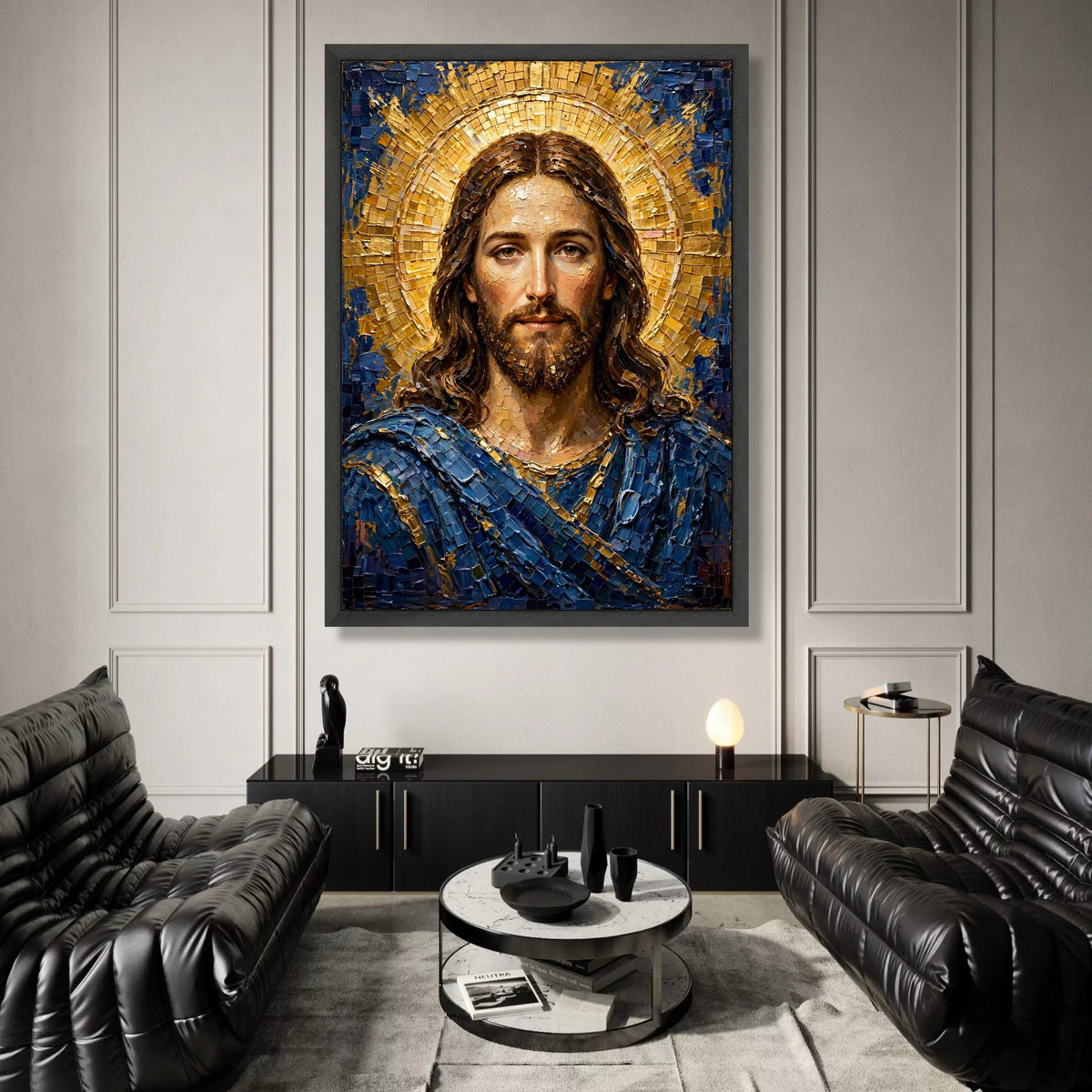 Radiant Christ Portrait Canvas, Spiritual Wall Art, Religious Icon Canvas, Sacred Home Decoration, Inspirational Canvas Art Canvas Print Art