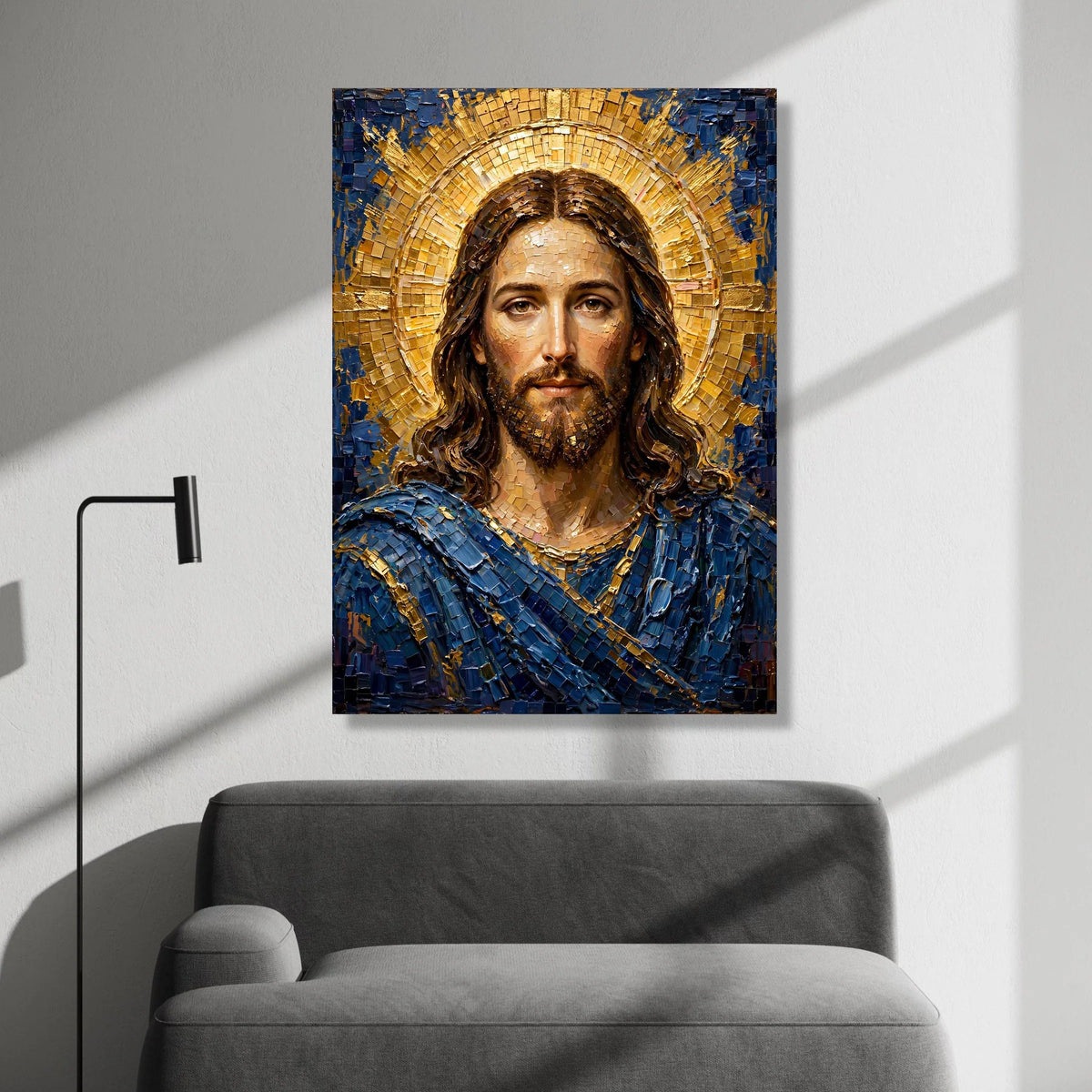 Radiant Christ Portrait Canvas, Spiritual Wall Art, Religious Icon Canvas, Sacred Home Decoration, Inspirational Canvas Art Canvas Print Art