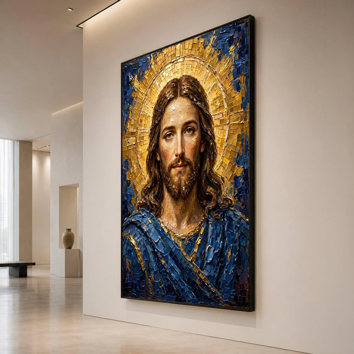 Radiant Christ Portrait Canvas, Spiritual Wall Art, Religious Icon Canvas, Sacred Home Decoration, Inspirational Canvas Art Canvas Print Art