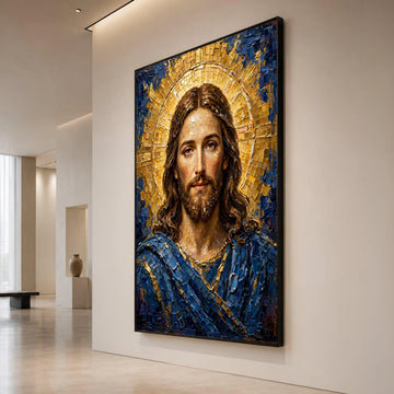 Radiant Christ Portrait Canvas, Spiritual Wall Art, Religious Icon Canvas, Sacred Home Decoration, Inspirational Canvas Art Canvas Print Art