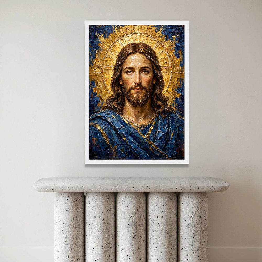 Radiant Christ Portrait Canvas, Spiritual Wall Art, Religious Icon Canvas, Sacred Home Decoration, Inspirational Canvas Art Canvas Print Art