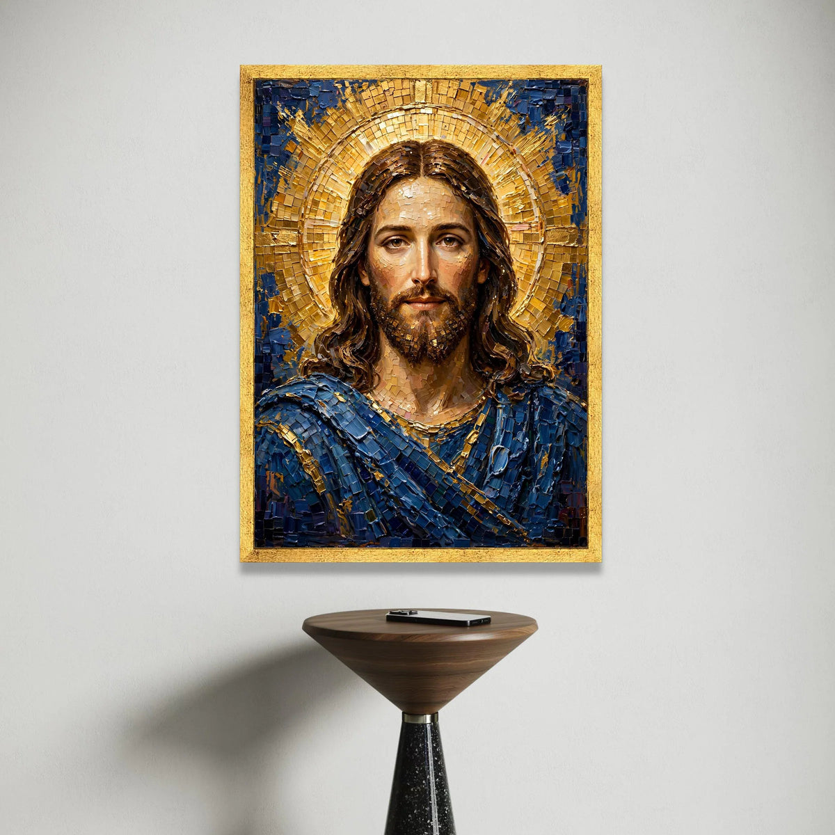 Radiant Christ Portrait Canvas, Spiritual Wall Art, Religious Icon Canvas, Sacred Home Decoration, Inspirational Canvas Art Canvas Print Art