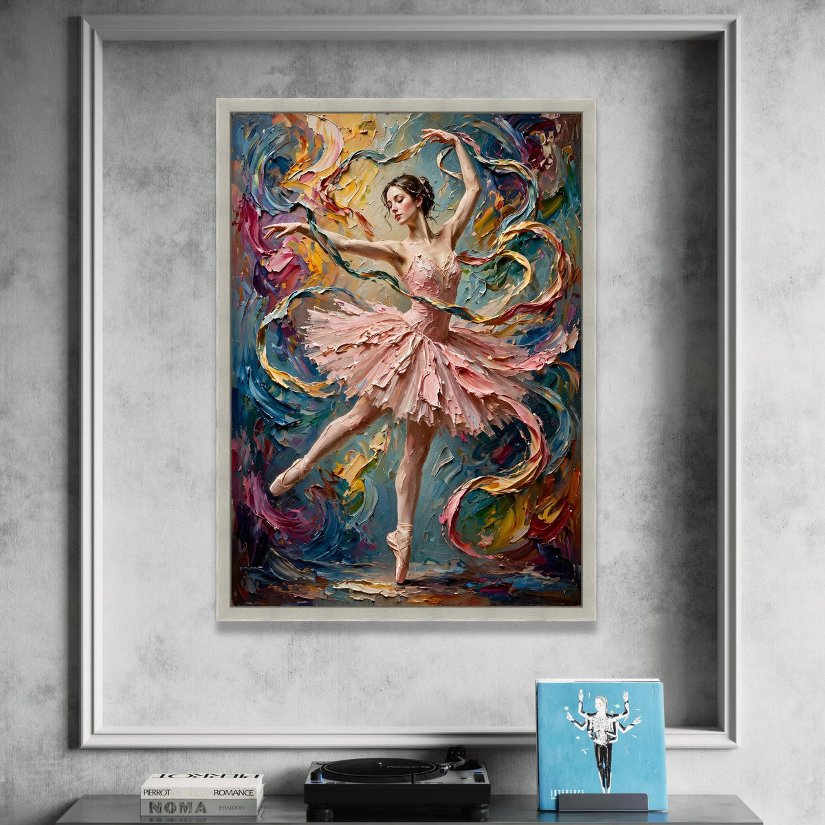 Graceful Ballerina Dance Canvas, Pink Tutu Ballet Art, Elegant Dancer Wall Decor, Dynamic Movement Canvas, Artistic Home Canvas Print Art
