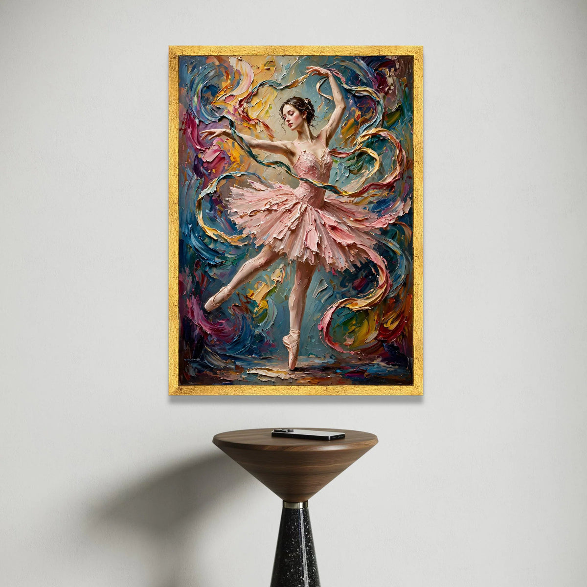 Graceful Ballerina Dance Canvas, Pink Tutu Ballet Art, Elegant Dancer Wall Decor, Dynamic Movement Canvas, Artistic Home Canvas Print Art