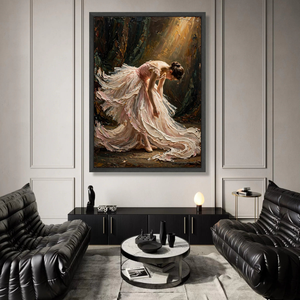 Elegant Ballerina Flowing Pink Dress Canvas, Classical Ballet Wall Art, Dance Pose Canvas, Graceful Dancer Home Decor, Canvas Print Art