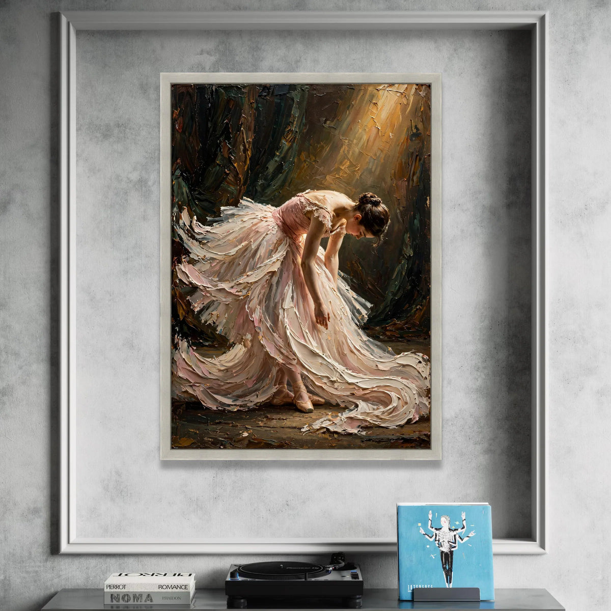 Elegant Ballerina Flowing Pink Dress Canvas, Classical Ballet Wall Art, Dance Pose Canvas, Graceful Dancer Home Decor, Canvas Print Art