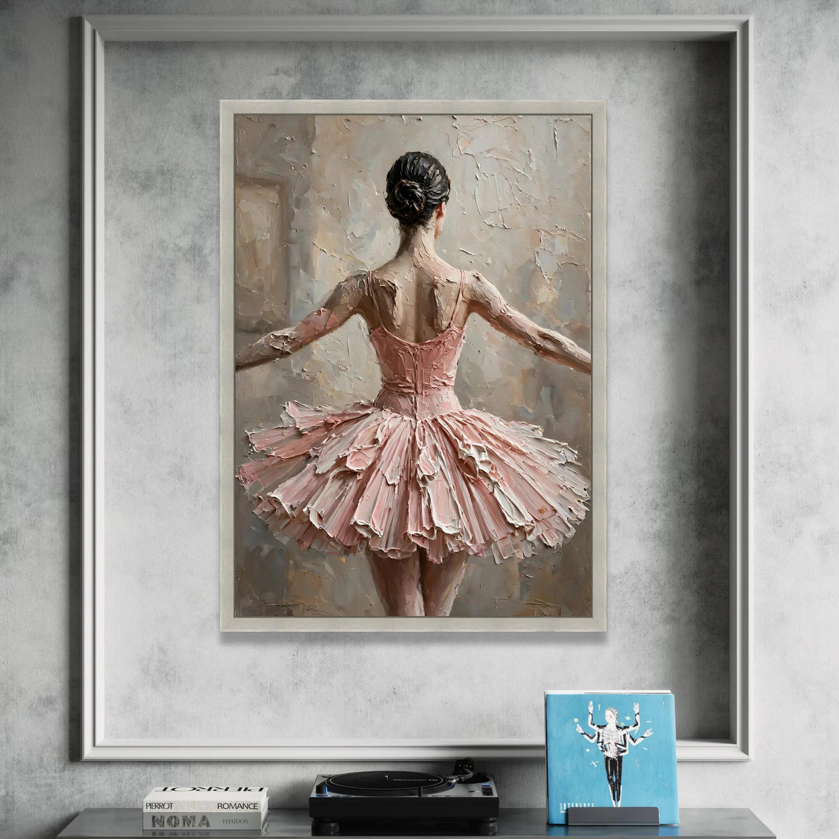 Graceful Ballerina Back View Canvas, Pink Tutu Dance Art, Ballet Wall Decoration, Elegant Dancer Silhouette, Home Canvas Canvas Print Art