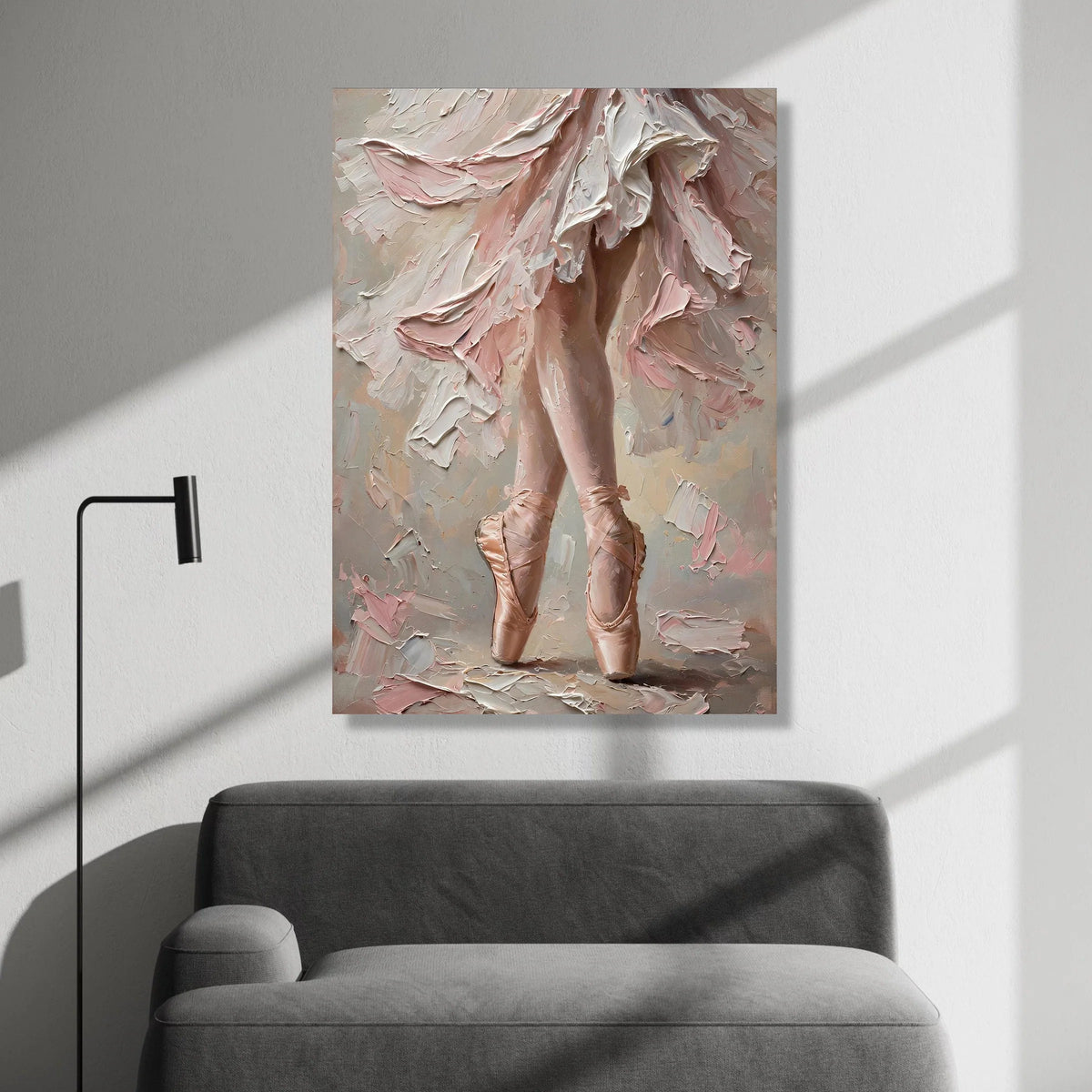 Graceful Ballet Dancer Legs Canvas, Pink Tutu Dance Art, Ballet Pointe Shoes Wall Art, Contemporary Dance Canvas, Elegant Canvas Print Art