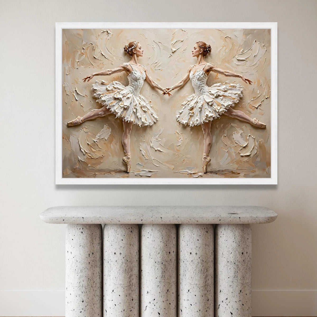 Elegant Ballet Dancers Canvas, Dual Ballerina Wall Art, Classic Dance Scene, Graceful Movement Canvas, Home Decoration Art Canvas Print Art