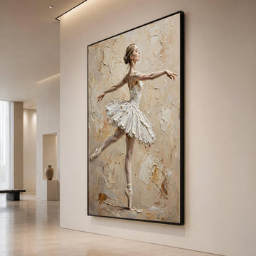 Elegant Ballerina Dance Canvas Art, Ballet Dancer Wall Decor, Graceful Movement Painting, Ballet Tutu Artwork, Home Canvas Print Art