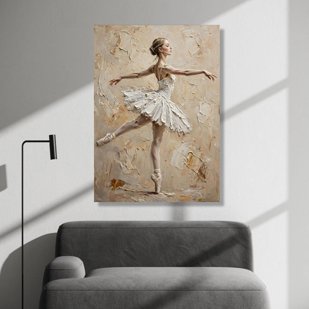 Elegant Ballerina Dance Canvas Art, Ballet Dancer Wall Decor, Graceful Movement Painting, Ballet Tutu Artwork, Home Canvas Print Art