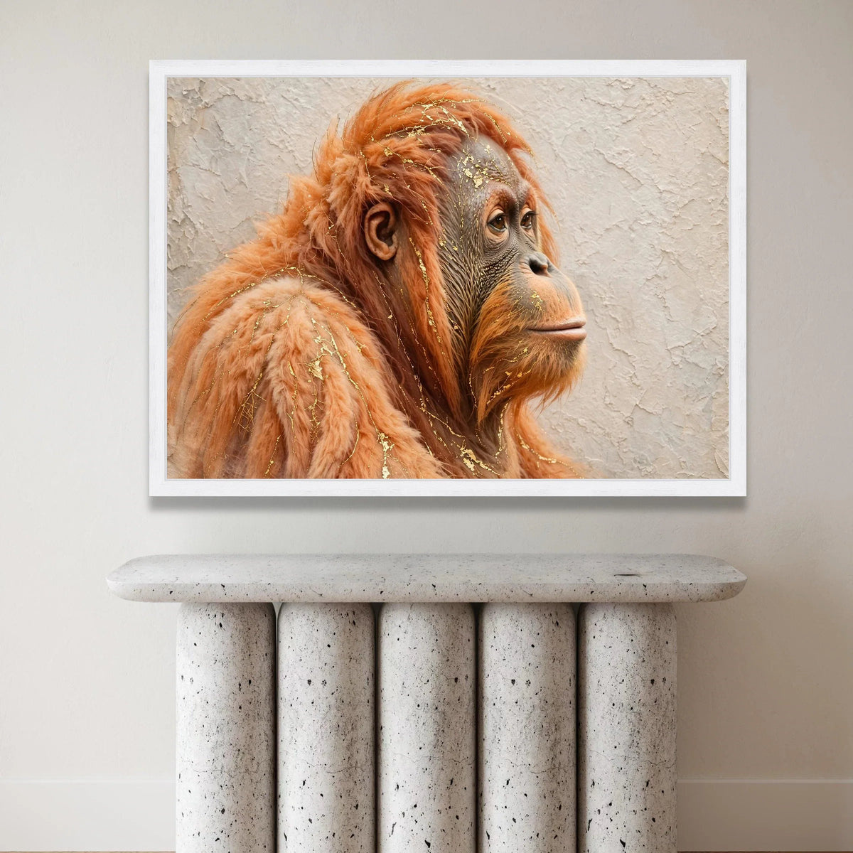 Reflective Orangutan Portrait Canvas, Wildlife Animal Art, Cozy Home Wall Decoration, Nature Canvas, Ready to Hang Animal Canvas Print Art