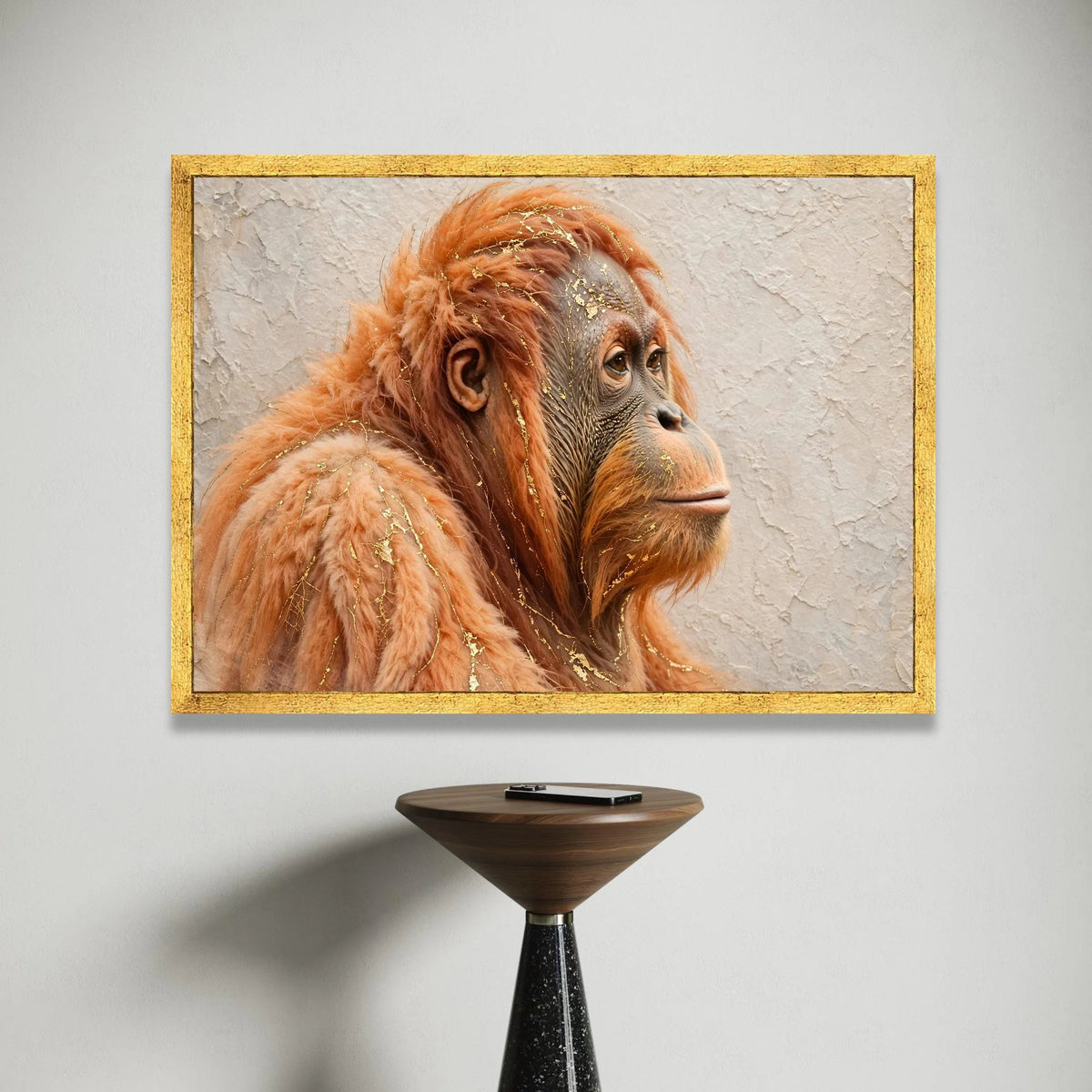 Reflective Orangutan Portrait Canvas, Wildlife Animal Art, Cozy Home Wall Decoration, Nature Canvas, Ready to Hang Animal Canvas Print Art