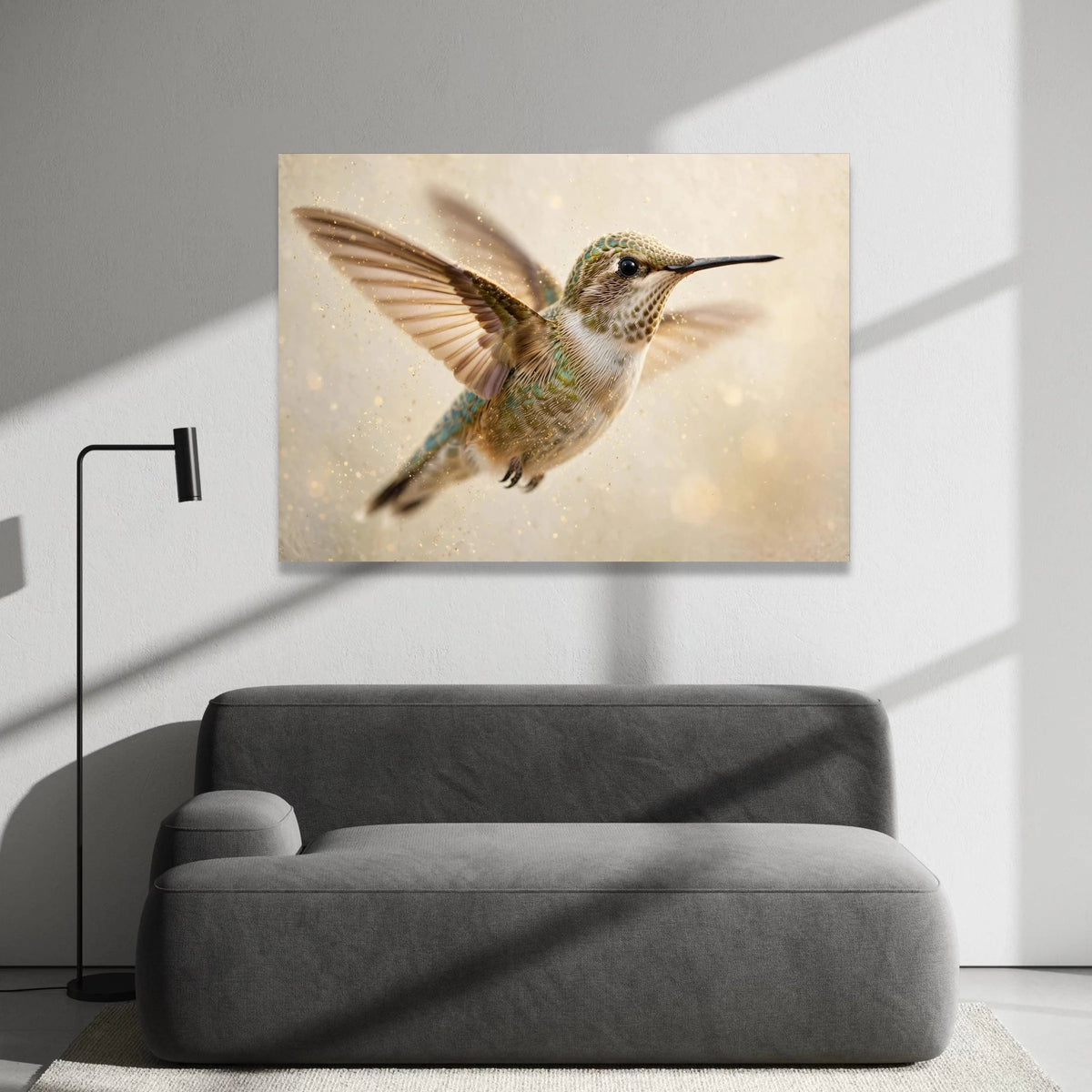 Hummingbird Flight Canvas Wall Art, Wildlife Nature Decoration, Bird Photography Print, Home Living Room Art, Ready to Hang Canvas Print Art