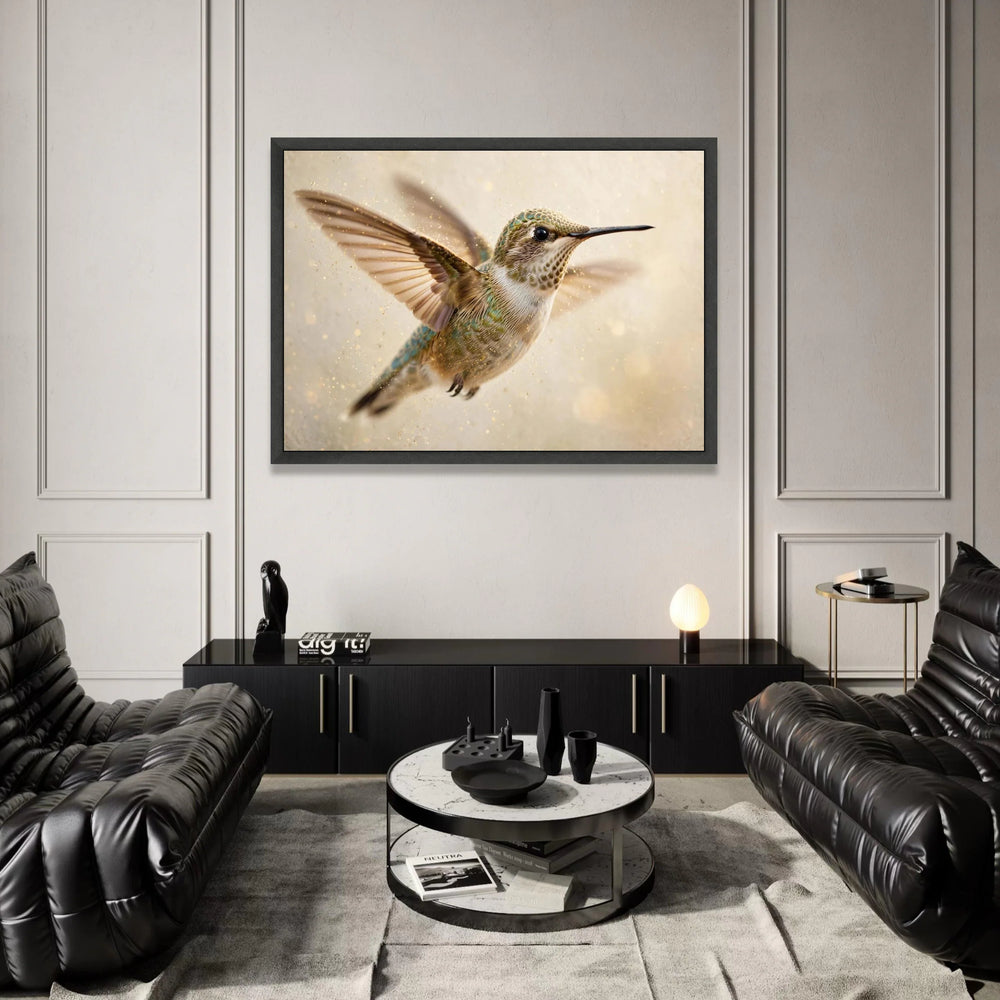 Hummingbird Flight Canvas Wall Art, Wildlife Nature Decoration, Bird Photography Print, Home Living Room Art, Ready to Hang Canvas Print Art