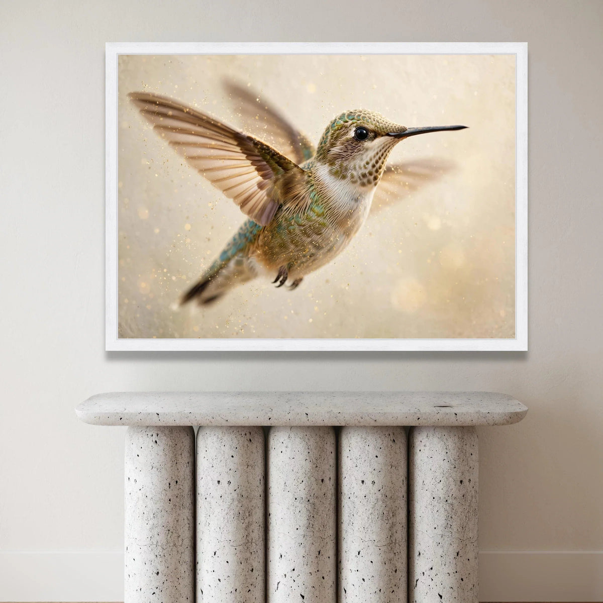 Hummingbird Flight Canvas Wall Art, Wildlife Nature Decoration, Bird Photography Print, Home Living Room Art, Ready to Hang Canvas Print Art