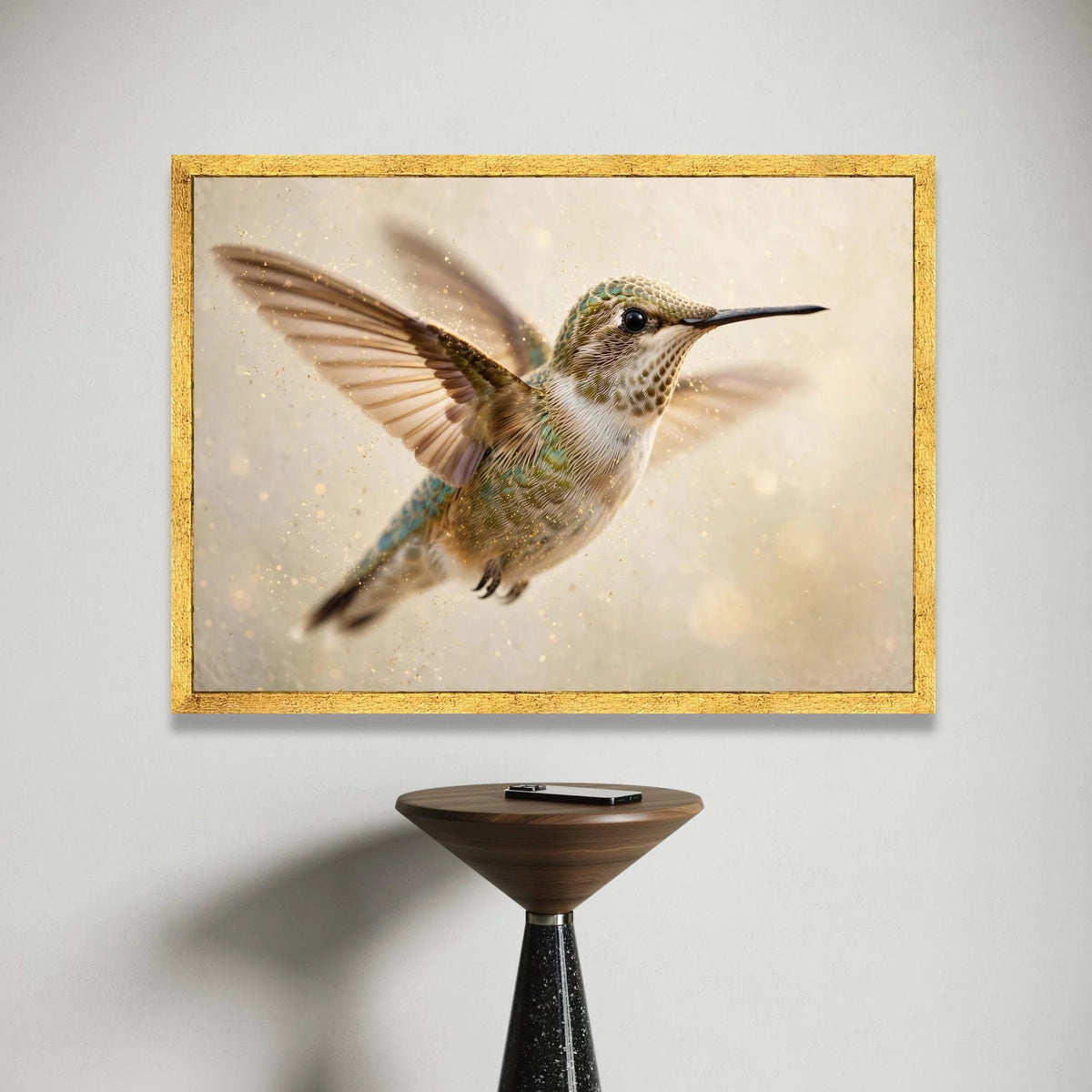 Hummingbird Flight Canvas Wall Art, Wildlife Nature Decoration, Bird Photography Print, Home Living Room Art, Ready to Hang Canvas Print Art