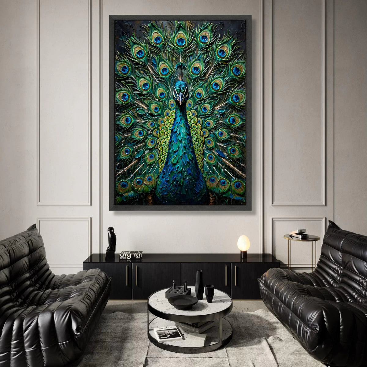 Majestic Peacock Display, Vibrant Feather Canvas, Exotic Bird Wall Art, Nature Wildlife Canvas, Colorful Home Decoration, Canvas Print Art