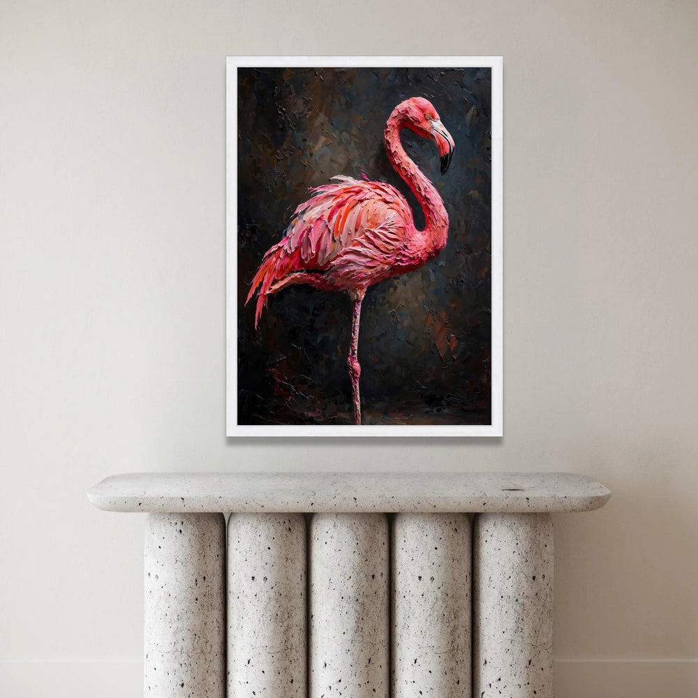 Majestic Pink Flamingo Canvas Wall Art, Tropical Bird Home Decoration, Nature Wildlife Canvas, Vibrant Animal Portrait, Canvas Print Art