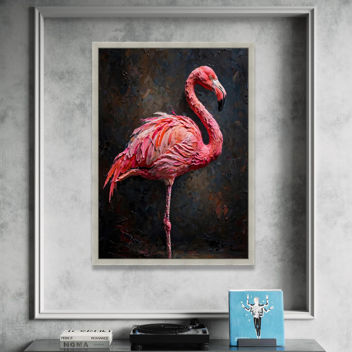 Majestic Pink Flamingo Canvas Wall Art, Tropical Bird Home Decoration, Nature Wildlife Canvas, Vibrant Animal Portrait, Canvas Print Art