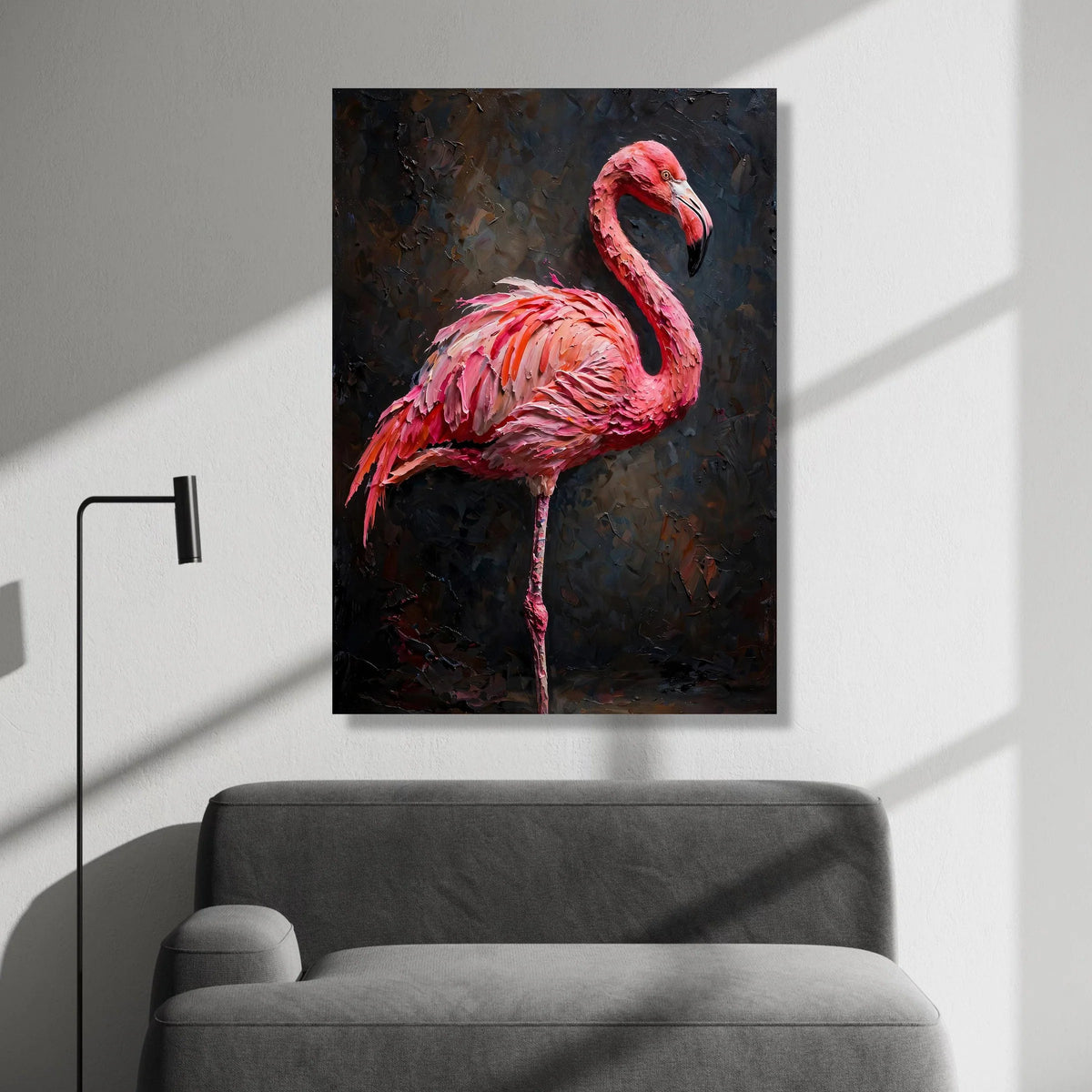 Majestic Pink Flamingo Canvas Wall Art, Tropical Bird Home Decoration, Nature Wildlife Canvas, Vibrant Animal Portrait, Canvas Print Art