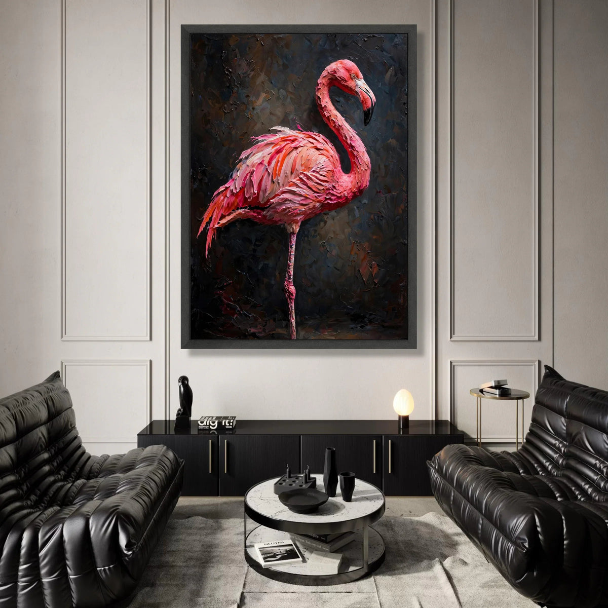 Majestic Pink Flamingo Canvas Wall Art, Tropical Bird Home Decoration, Nature Wildlife Canvas, Vibrant Animal Portrait, Canvas Print Art