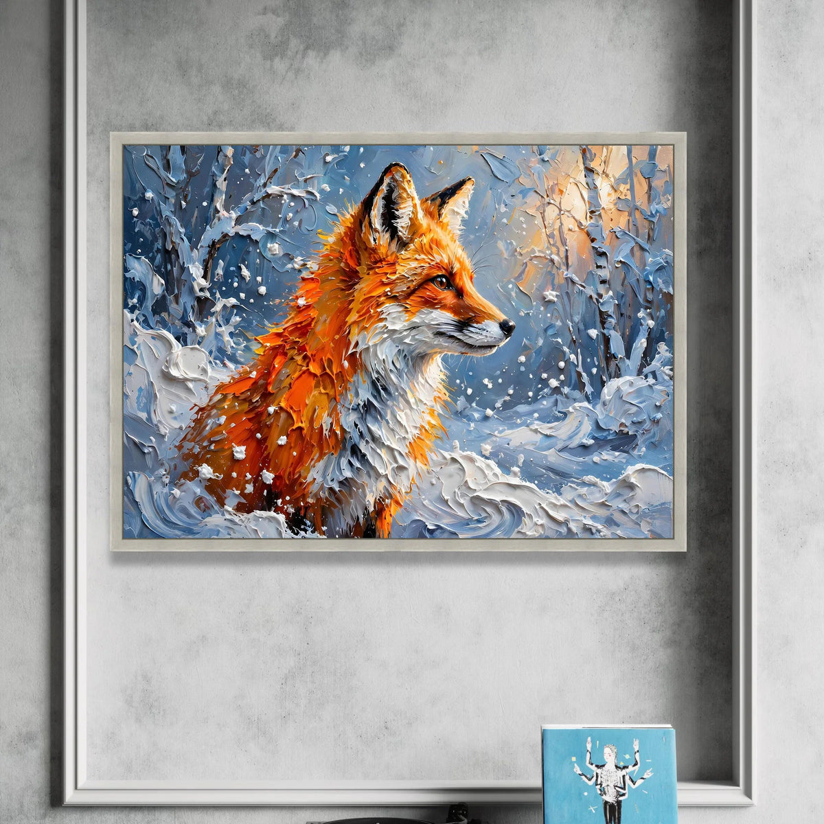 Majestic Fox Snow Canvas, Winter Wildlife Wall Art, Orange Fox Portrait, Forest Animal Canvas, Nature Home Decoration Canvas Print Art