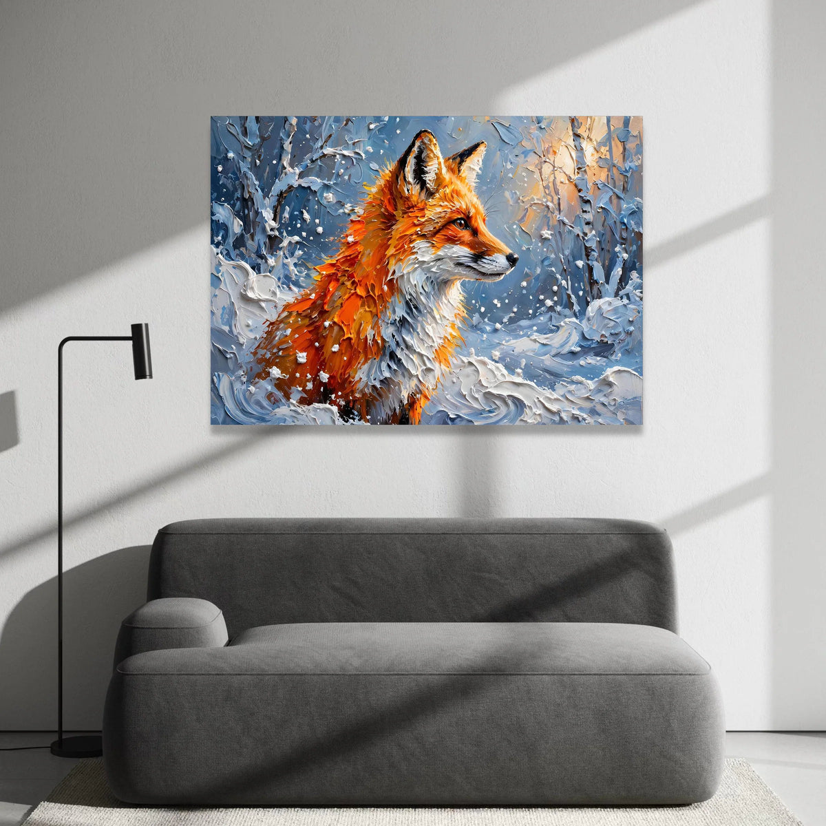 Majestic Fox Snow Canvas, Winter Wildlife Wall Art, Orange Fox Portrait, Forest Animal Canvas, Nature Home Decoration Canvas Print Art