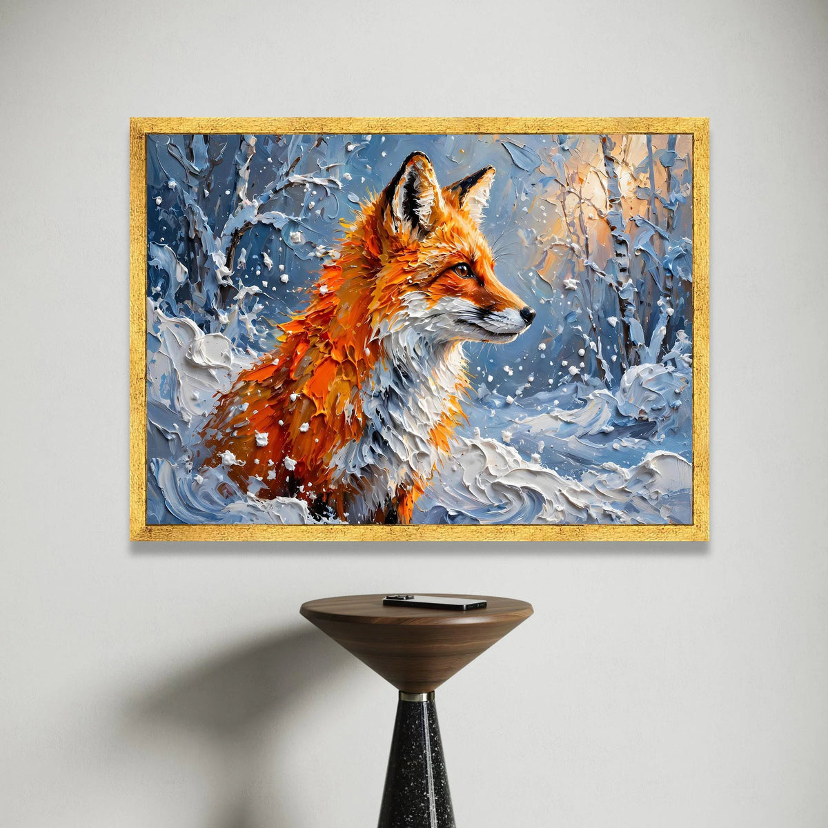 Majestic Fox Snow Canvas, Winter Wildlife Wall Art, Orange Fox Portrait, Forest Animal Canvas, Nature Home Decoration Canvas Print Art