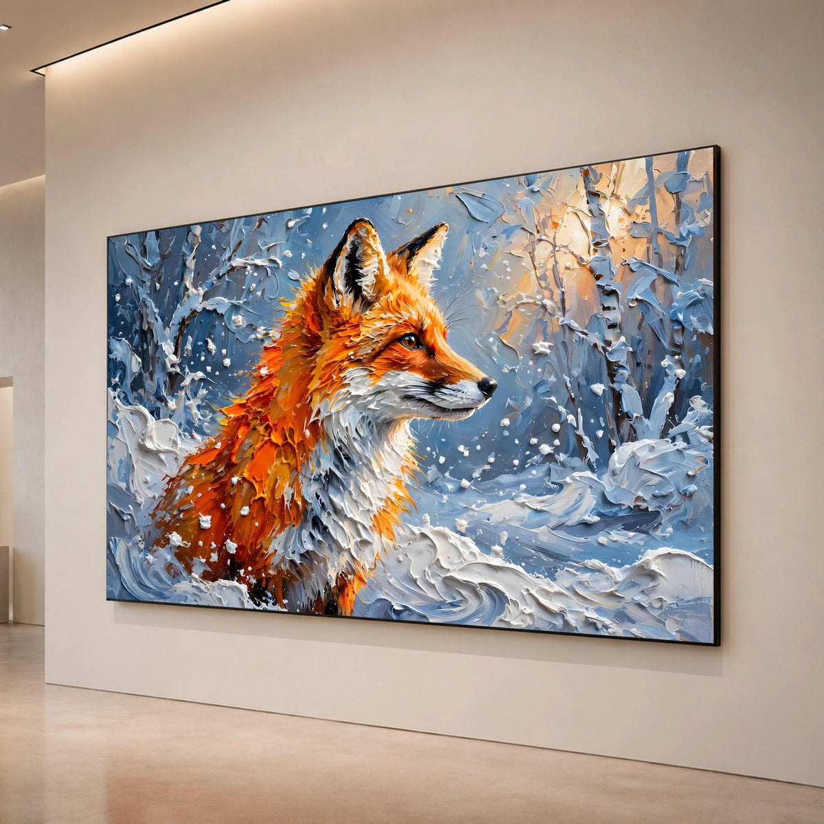 Majestic Fox Snow Canvas, Winter Wildlife Wall Art, Orange Fox Portrait, Forest Animal Canvas, Nature Home Decoration Canvas Print Art