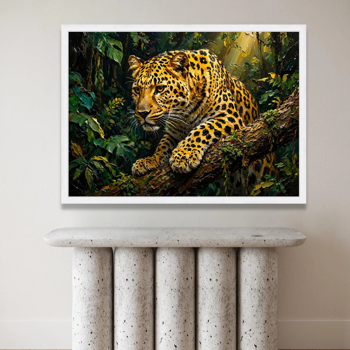 Majestic Jaguar Jungle Canvas, Wildlife Animal Wall Art, Exotic Forest Scene, Nature Canvas Decoration, Ready to Hang Canvas Print Art