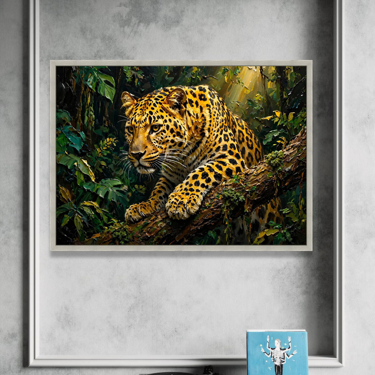Majestic Jaguar Jungle Canvas, Wildlife Animal Wall Art, Exotic Forest Scene, Nature Canvas Decoration, Ready to Hang Canvas Print Art