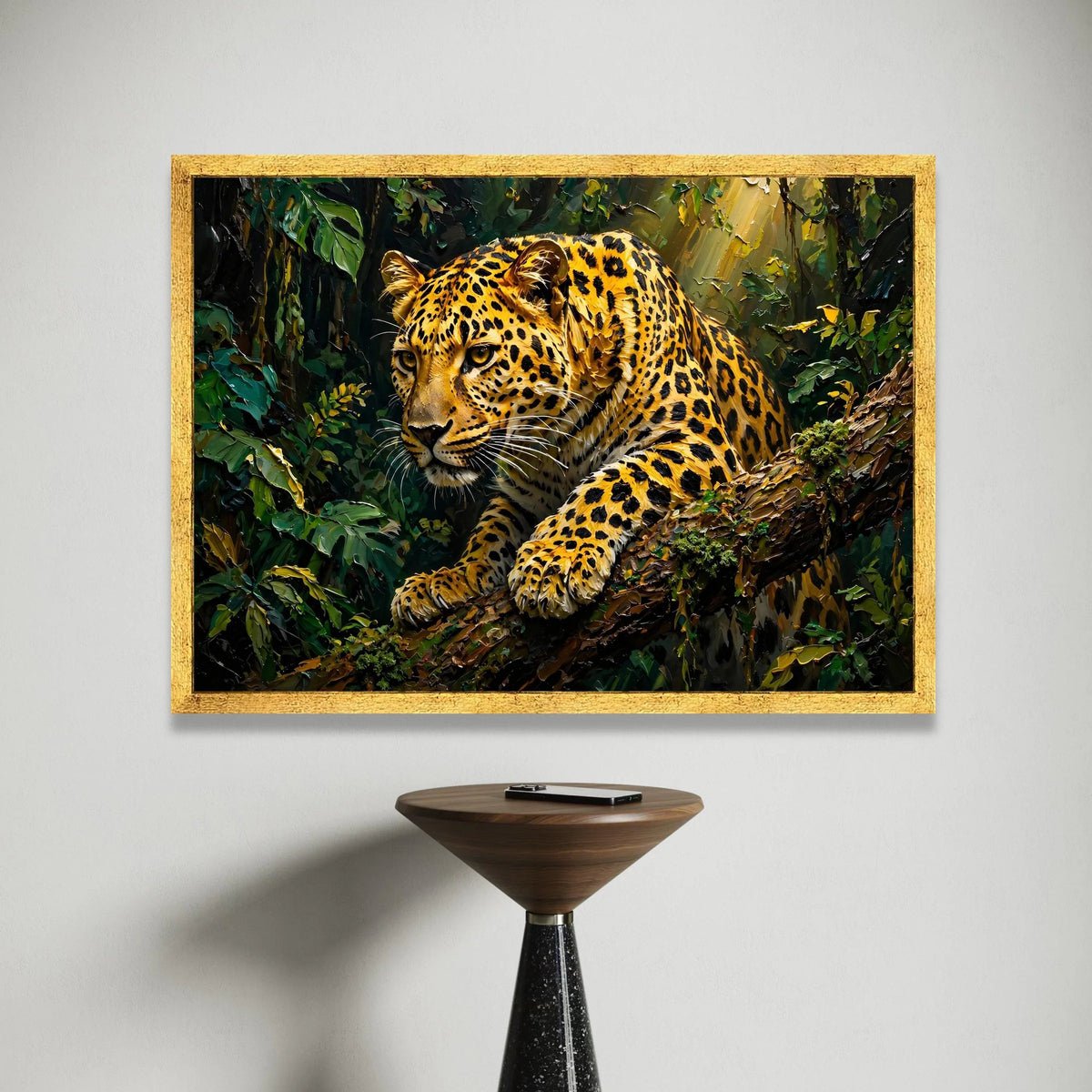 Majestic Jaguar Jungle Canvas, Wildlife Animal Wall Art, Exotic Forest Scene, Nature Canvas Decoration, Ready to Hang Canvas Print Art