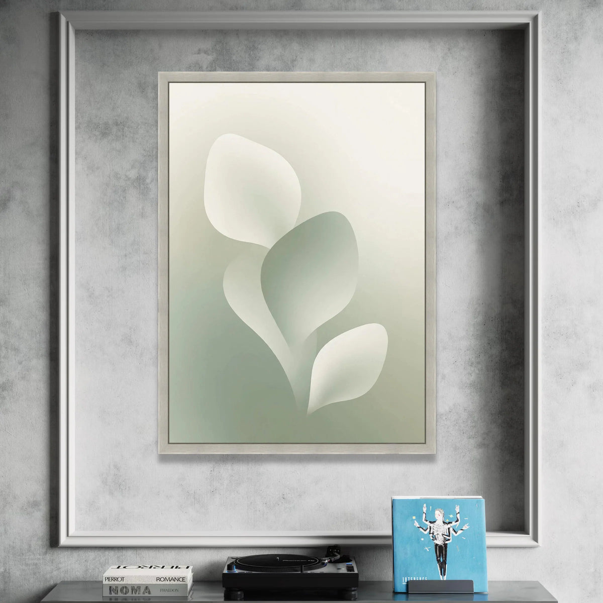 Soft Abstract Leaves Canvas, Minimalist Botanical Wall Art, Neutral Color Home Decor, Modern Canvas Print, Gentle Organic Canvas Print Art