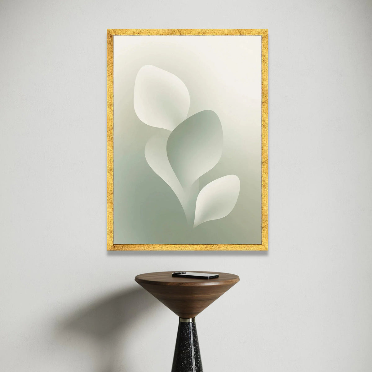 Soft Abstract Leaves Canvas, Minimalist Botanical Wall Art, Neutral Color Home Decor, Modern Canvas Print, Gentle Organic Canvas Print Art