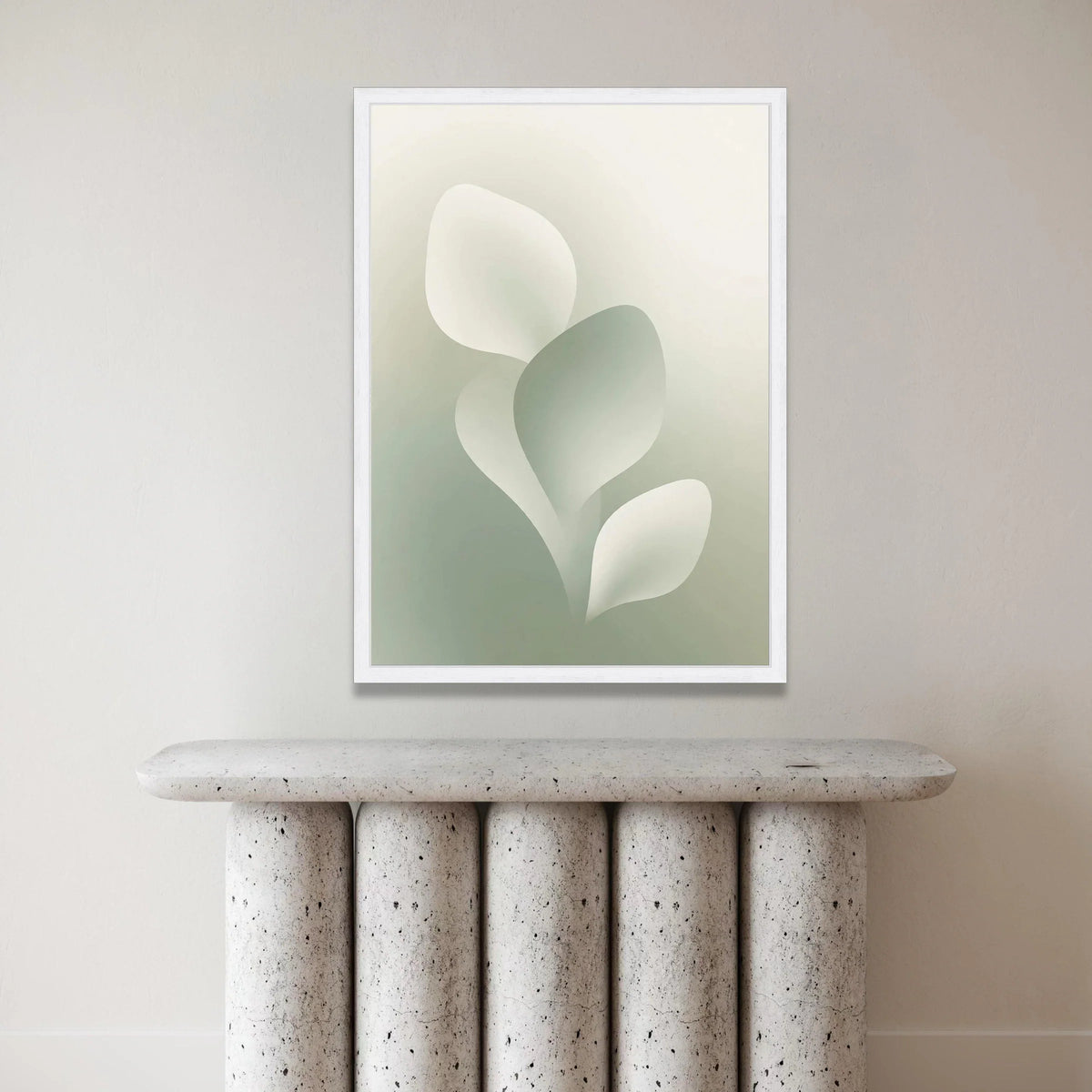 Soft Abstract Leaves Canvas, Minimalist Botanical Wall Art, Neutral Color Home Decor, Modern Canvas Print, Gentle Organic Canvas Print Art