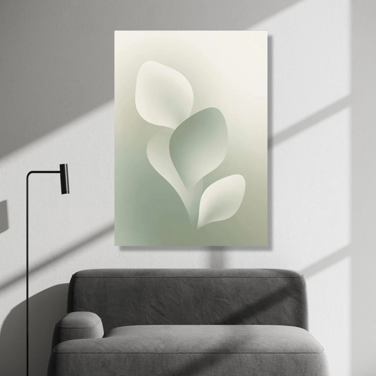 Soft Abstract Leaves Canvas, Minimalist Botanical Wall Art, Neutral Color Home Decor, Modern Canvas Print, Gentle Organic Canvas Print Art