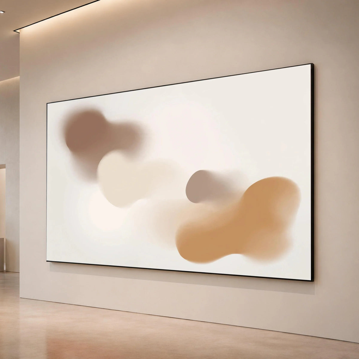 Soft Neutral Abstract Shapes Canvas, Minimalist Wall Art, Contemporary Home Decor, Subtle Earth Tone Canvas, Modern Canvas Print Art