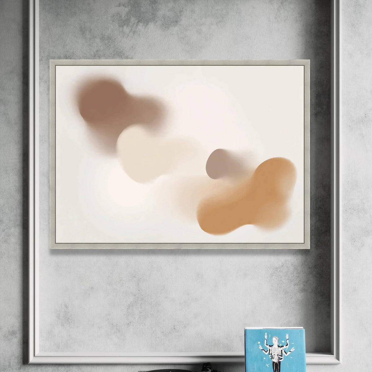 Soft Neutral Abstract Shapes Canvas, Minimalist Wall Art, Contemporary Home Decor, Subtle Earth Tone Canvas, Modern Canvas Print Art